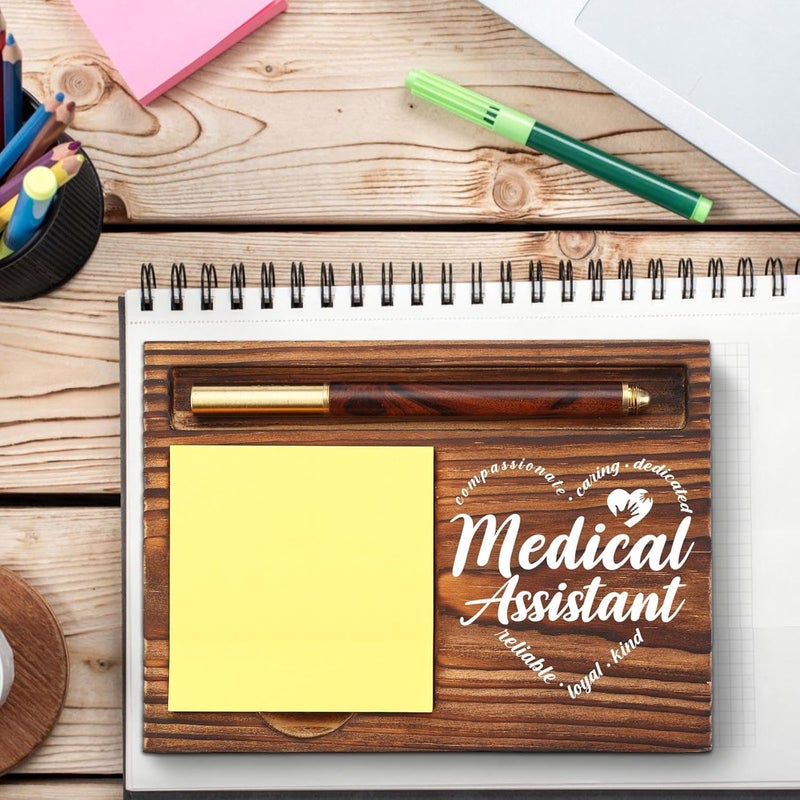 YODOCAMP Medical Assistant Sticky Note Holder Wooden, Thank You Gifts for Nurse Nursing Nurses MA Week Gift for Doctors Office Staff Appreciation, Healthcare Worker Self-Stick Note Pad Holders TZP34 - Image 2